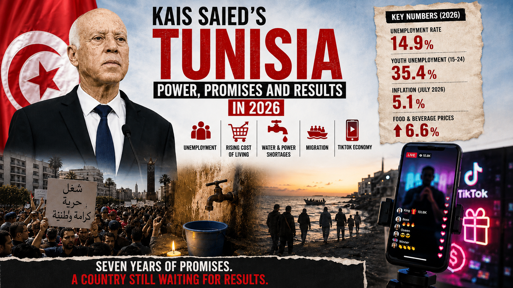 Kais Saied’s Tunisia: Seven Years of Promises, Concentrated Power and a Country Still Waiting for Results